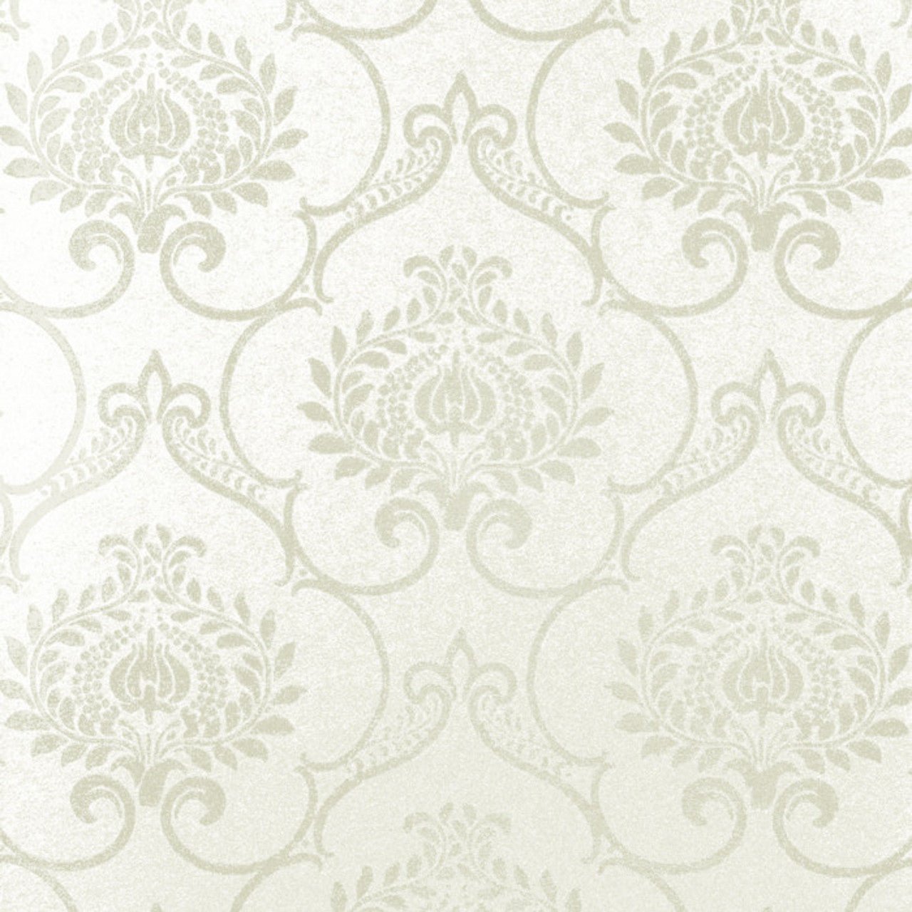 So White Damask Wallpaper - Blanc - Casadeco - 26450136 - Premier Wallcovering