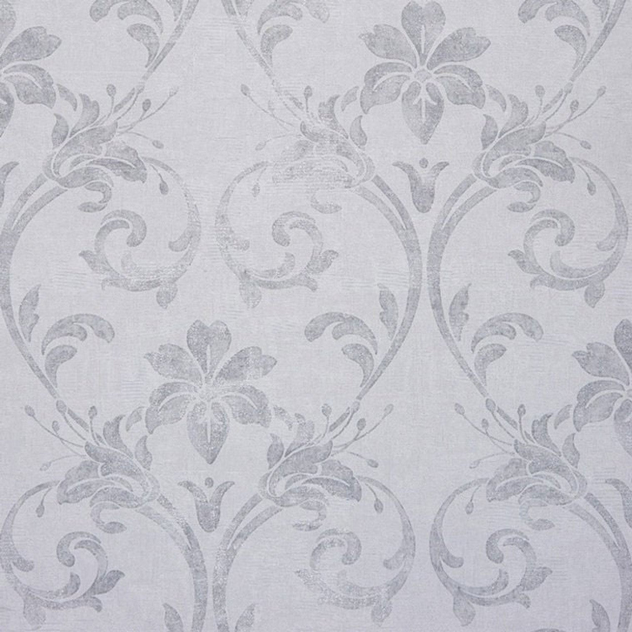 So White Damask Wallpaper - Blanc - Casadeco - 26400111 - Premier Wallcovering