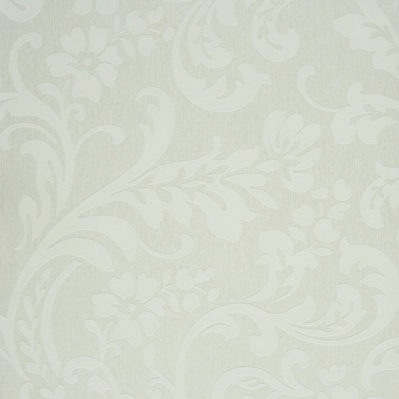 So White Damask Wallpaper - Blanc - Casadeco - 26500114 - Premier Wallcovering