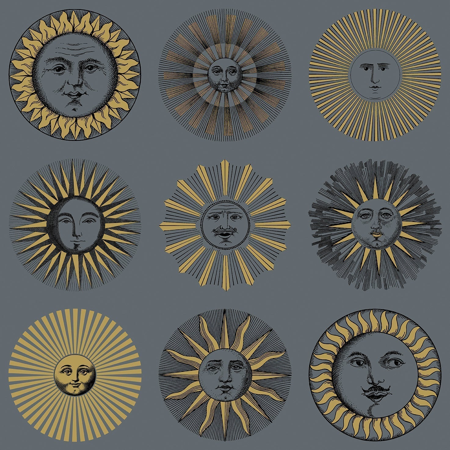 Soli Wallpaper - Midnight & Soft Gold - 123/1004 - Cole & Son - Premier Wallcovering