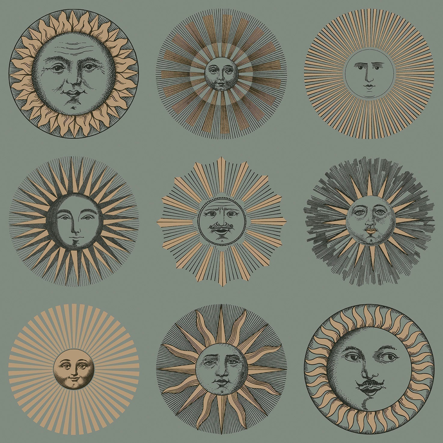 Soli Wallpaper - Sage & Rose Gold - 123/1003 - Cole & Son - Premier Wallcovering