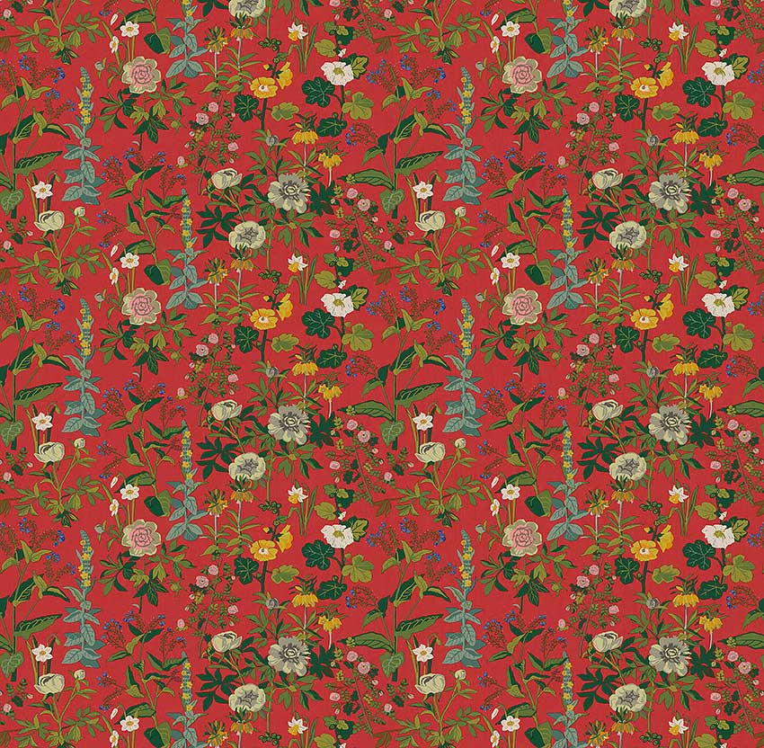 Sommar Wall Panel Mural - Red - Boråstapeter - 1955 - Premier Wallcovering