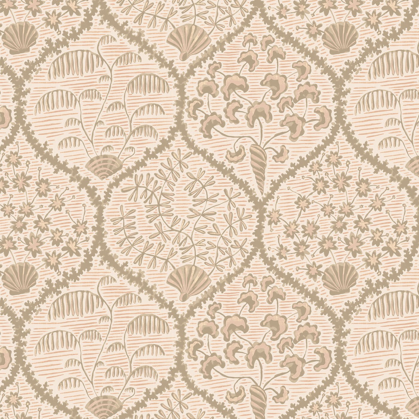 Sowerby Wallpaper - Coral and Stepping Stone - Josephine Munsey - JMW-102931 - Premier Wallcovering