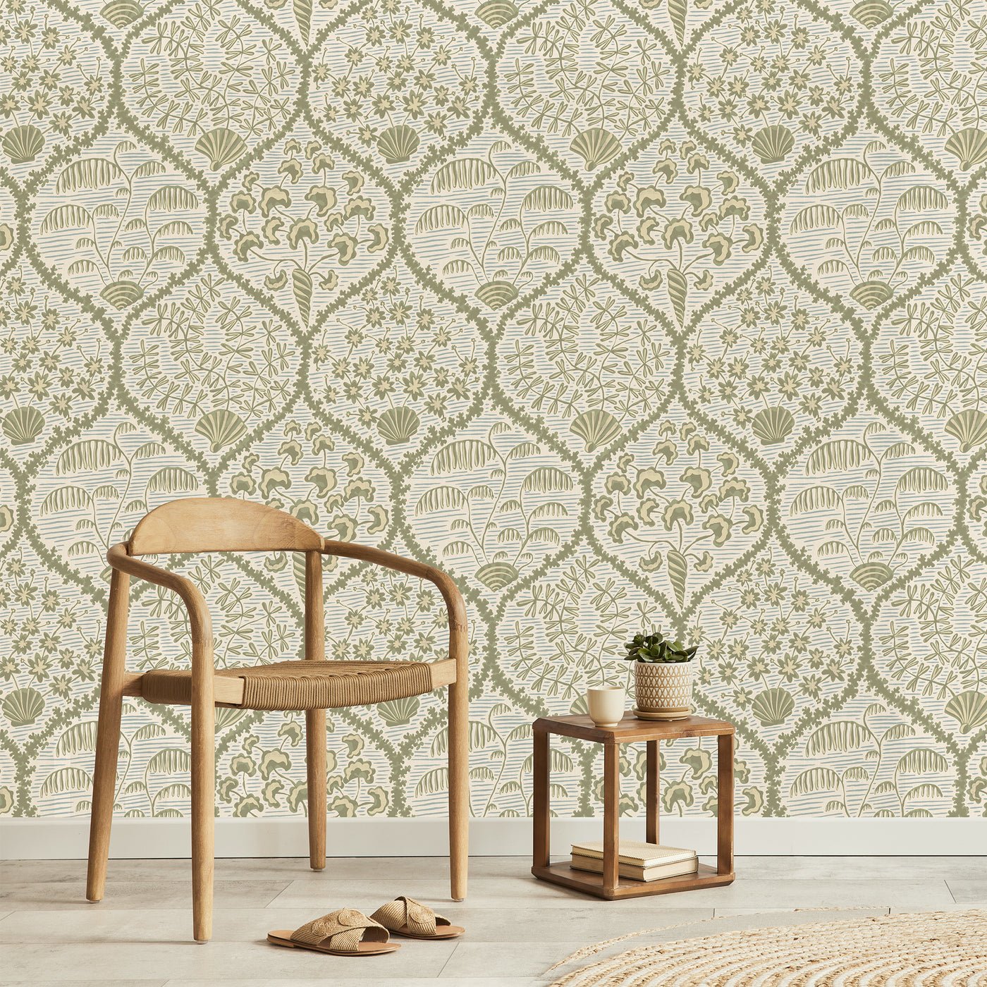 Sowerby Wallpaper - Soft Olive and Shortwood - Josephine Munsey - JMW-102901 - Premier Wallcovering
