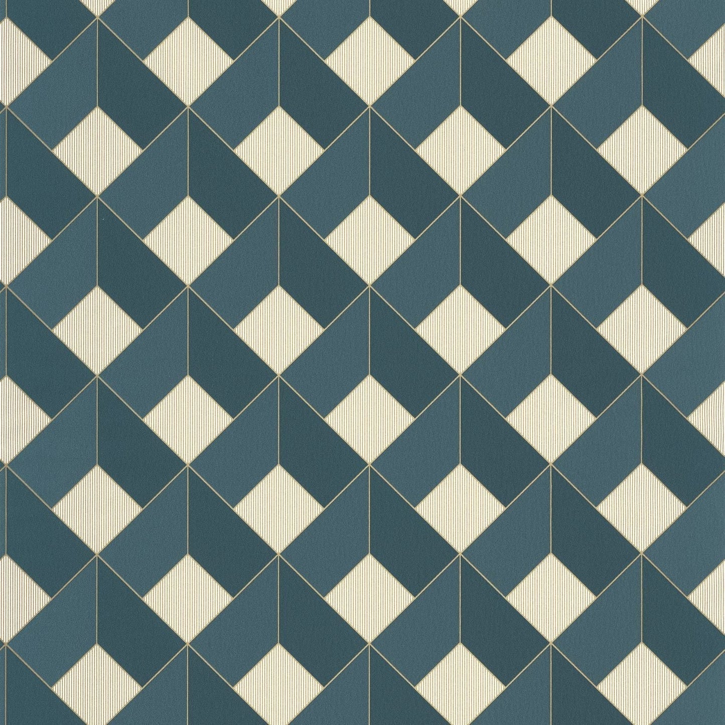 Spaces Square Wallpaper - Bleu Canard - Caselio - 100126062