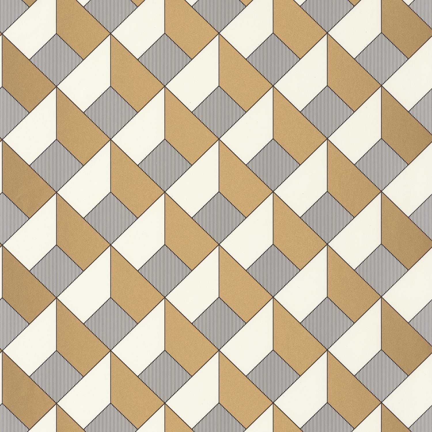 Spaces Square Wallpaper - Noir Or - Caselio - 100129121