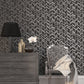 Special FX Chevron Wallpaper - Silver / Black - Galerie - G67716 - Premier Wallcovering