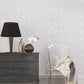Special FX Geometric Spiral Wallpaper - Silver / White - Galerie - G67731 - Premier Wallcovering
