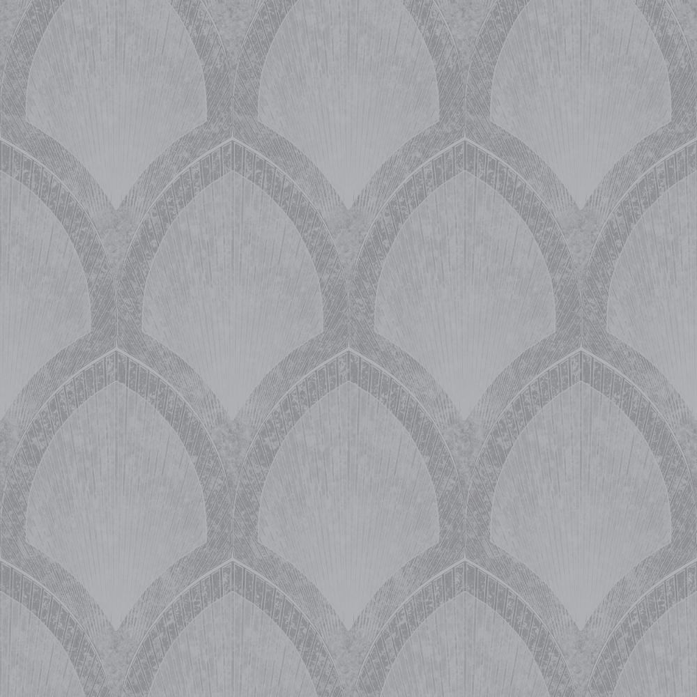 Special FX Nouveau Scallop Wallpaper - Silver / White / Grey - Galerie - G68086 - Premier Wallcovering