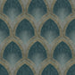 Special FX Nouveau Scallop Wallpaper - Silver / Turquoise / Gold - Galerie - G68085 - Premier Wallcovering