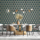Special FX Nouveau Scallop Wallpaper - Silver / Turquoise / Gold - Galerie - G68085 - Premier Wallcovering