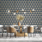 Special FX Nouveau Scallop Wallpaper - Navy / Taupe - Galerie - G68083 - Premier Wallcovering