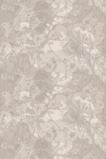 Spikey Ginger Camo Faux Suede Wallpaper - Beige - Timorous Beasties - DWN/SPG/SUEDE/01 - Premier Wallcovering