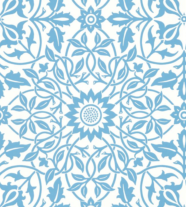 St James Ceiling Wallpaper - China Blue - 217079 - Morris & Co - Premier Wallcovering