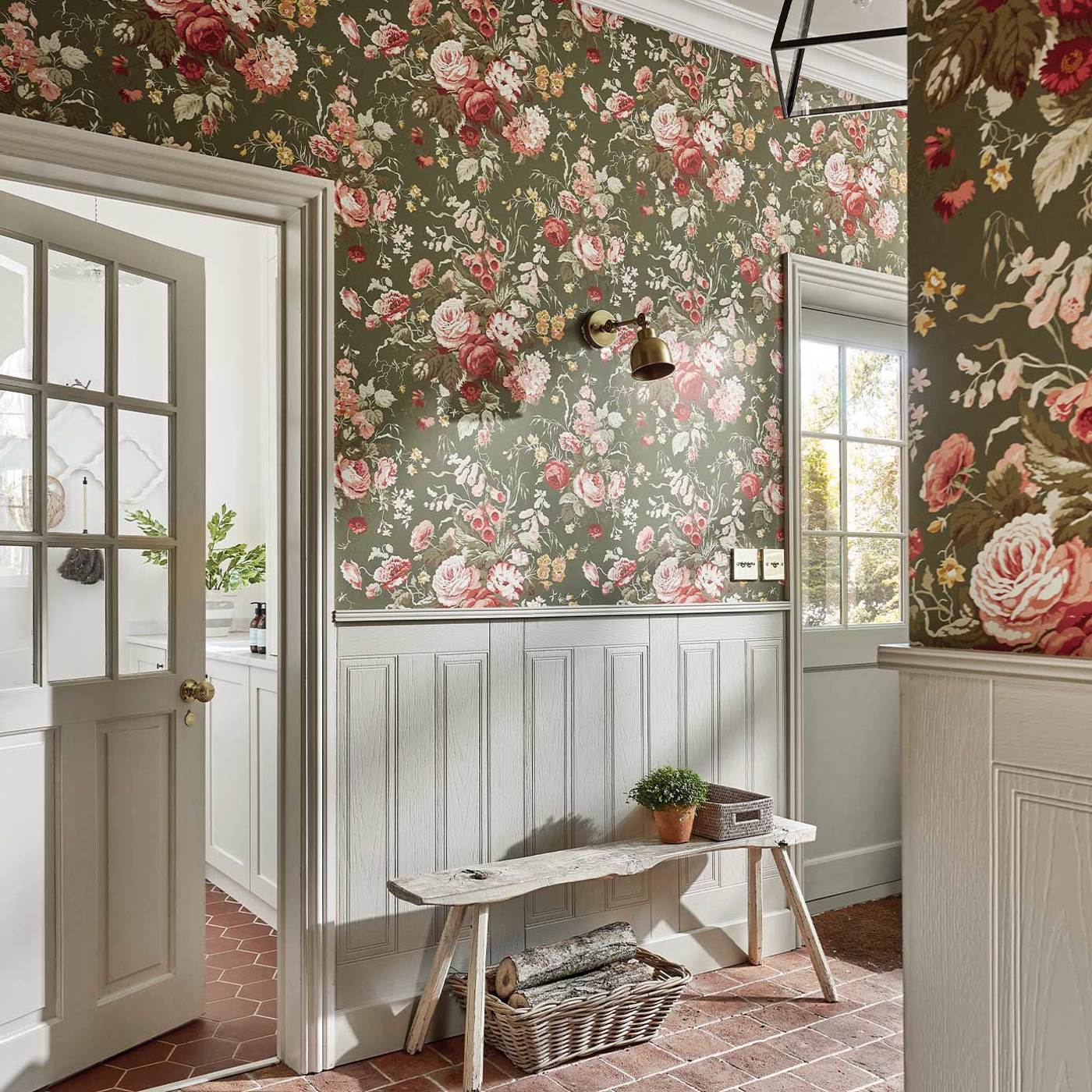 Stapleton Park Wallpaper - Sage/Honey - DOSW217047 - Sanderson