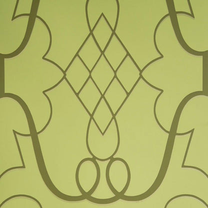 Stradivari Wallpaper - Green/Metallic - Nina Campbell - NCW4014 - 02 - Premier Wallcovering