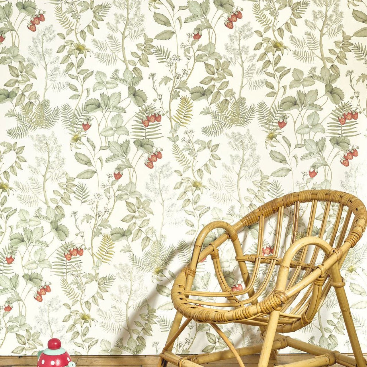 Strawberry Field Heritage Wallpaper - Vert D'eau - Casadeco - 201217155 - Premier Wallcovering