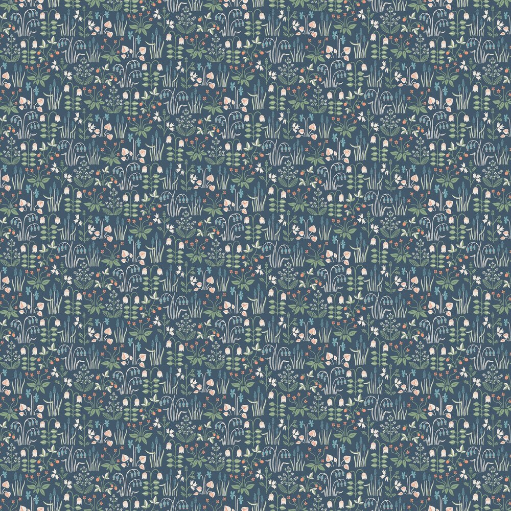 Strawberry Field Wallpaper - Blue - Boråstapeter - 7215 - Premier Wallcovering