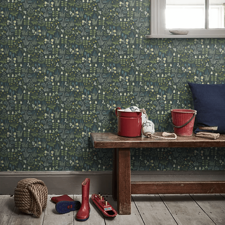Strawberry Field Wallpaper - Green - Boråstapeter - 7214 - Premier Wallcovering