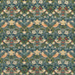 Strawberry Thief Velvet Fabric - Indigo/Thyme - Morris & Co - 236932 - Premier Wallcovering