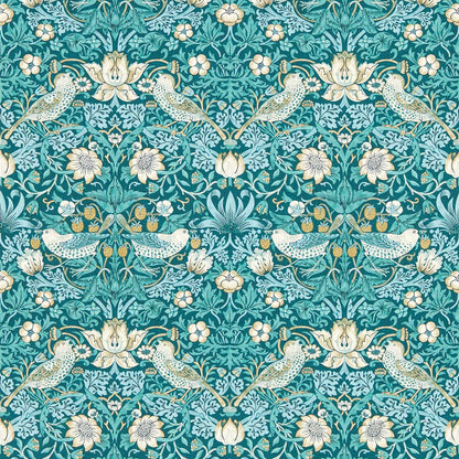 Strawberry Thief Wallpaper - Teal - Clarke & Clarke - W0171/06 - Premier Wallcovering