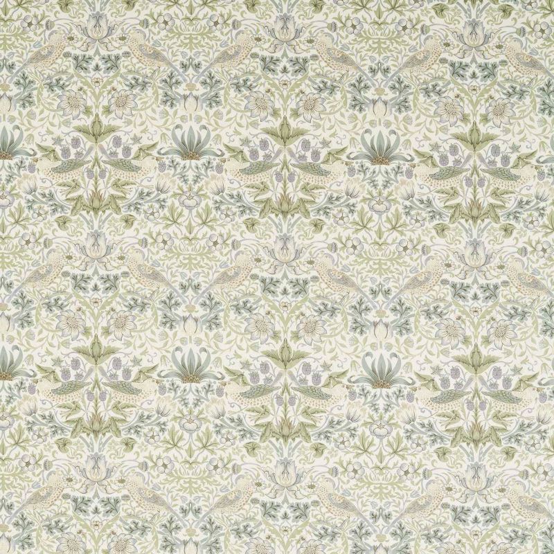 Strawberry Thief Wide Width Fabric - Lilac/Sage - Morris & Co - 227288 - Premier Wallcovering