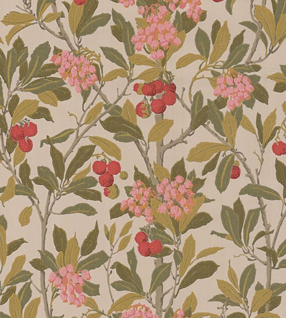 Strawberry Tree Wallpaper - Fuchsia, Red & Olive on Safari - 100/10047 - Cole & Son - Premier Wallcovering