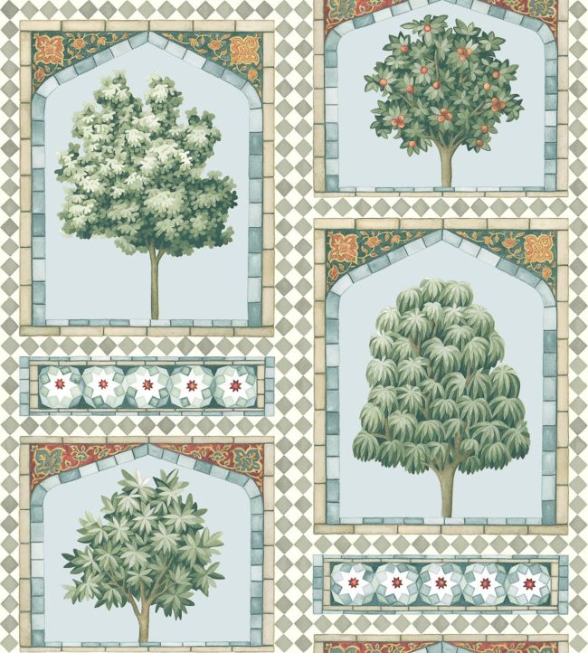 Sultans Palace Wallpaper - Print Room Blue & Duck Egg - 113/10030 - Cole & Son - Premier Wallcovering