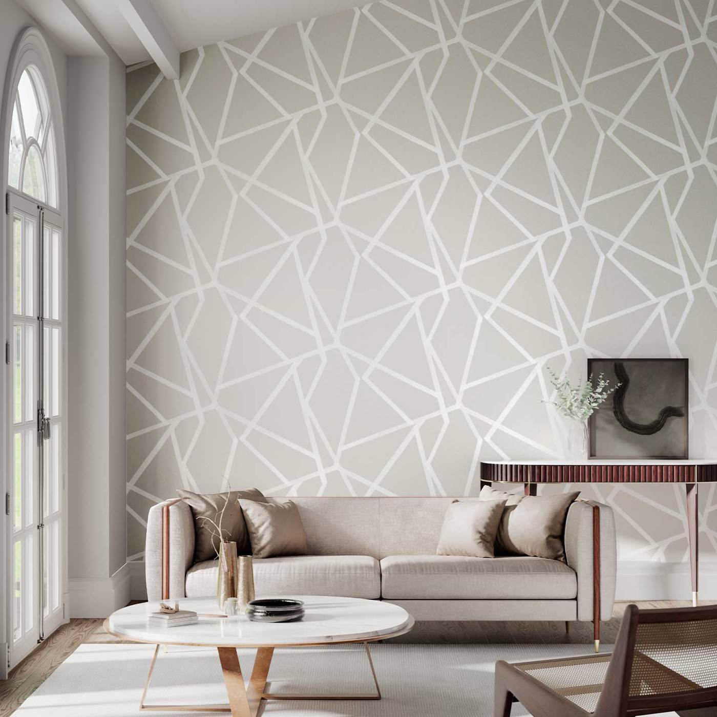 Sumi Wallpaper - Dove/White - Harlequin - HTEW112599 - Premier Wallcovering