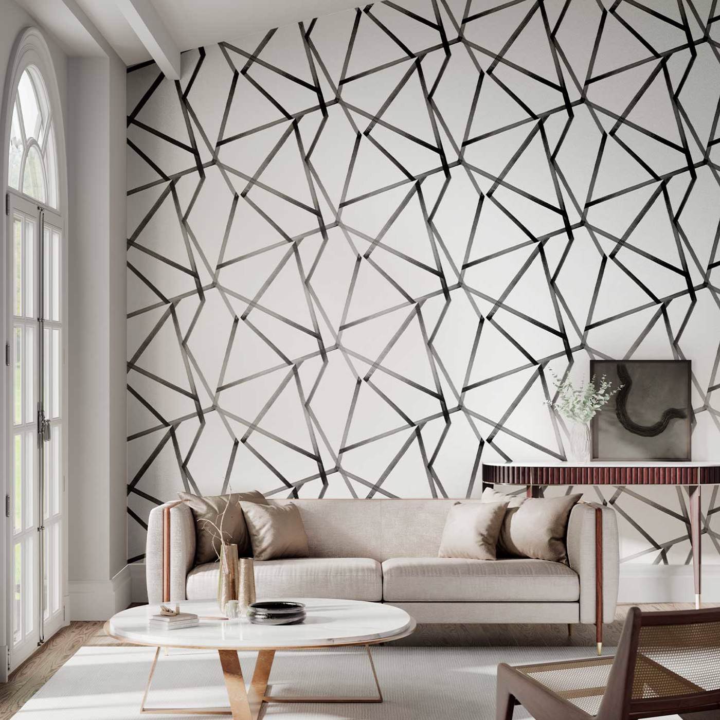 Sumi Wallpaper - Pearl/Charcoal - Harlequin - HTEW112600 - Premier Wallcovering