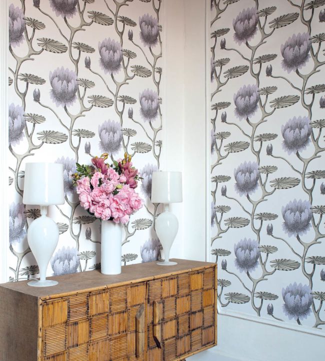 Summer Lily Wallpaper - Print Room Blue on Chalk - 95/4022 - Cole & Son - Premier Wallcovering