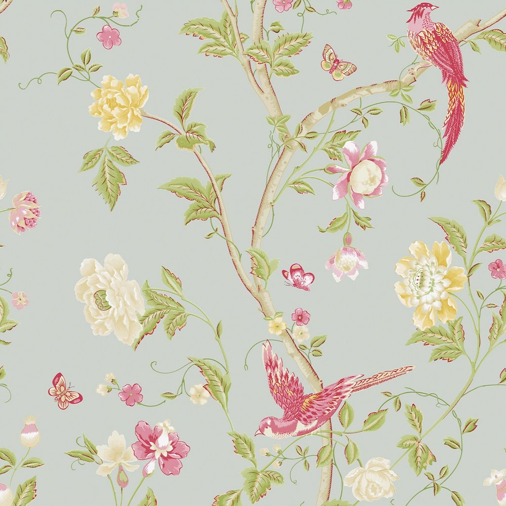 Summer Palace Wallpaper - Duck Egg - Laura Ashley - 113392 - Premier Wallcovering