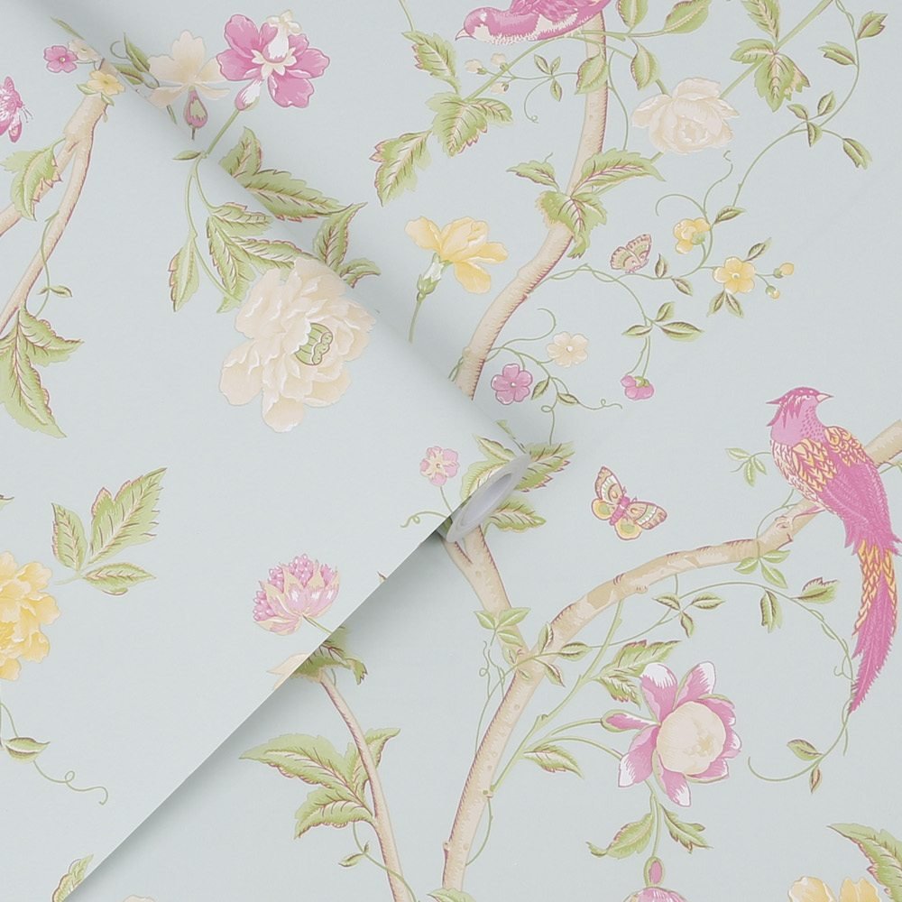 Summer Palace Wallpaper - Duck Egg - Laura Ashley - 113392 - Premier Wallcovering