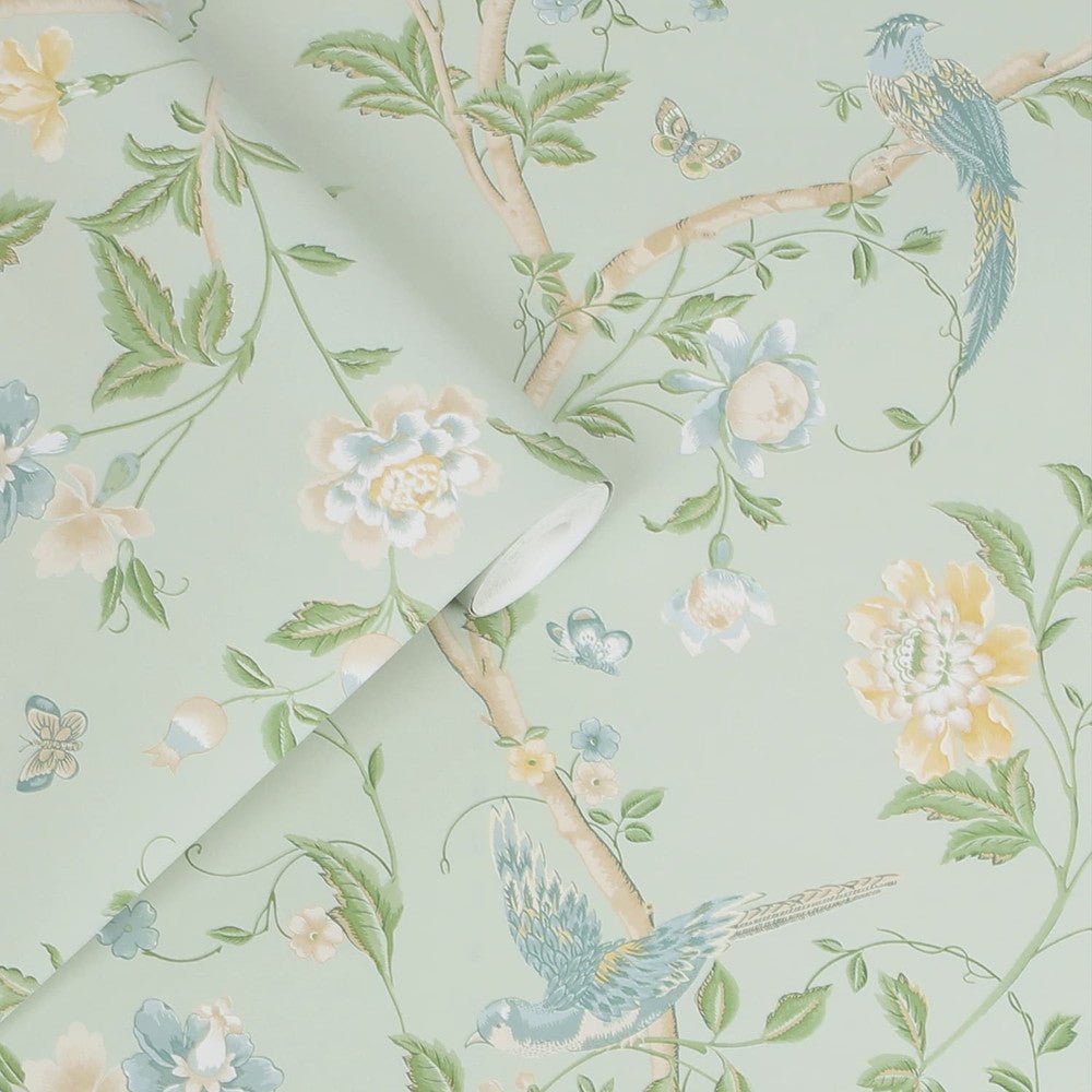 Summer Palace Wallpaper - Eau de Nil - Laura Ashley - 121407 - Premier Wallcovering