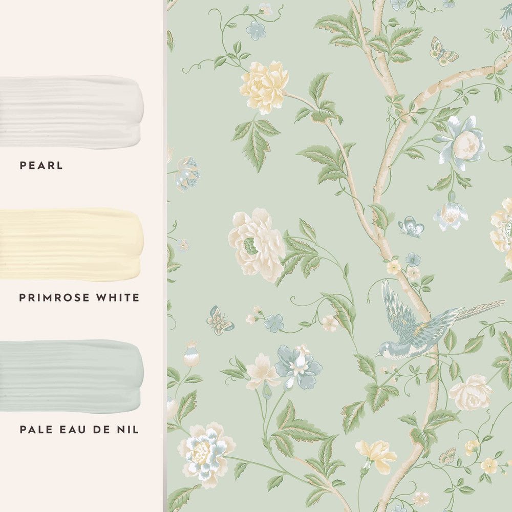 Summer Palace Wallpaper - Eau de Nil - Laura Ashley - 121407 - Premier Wallcovering