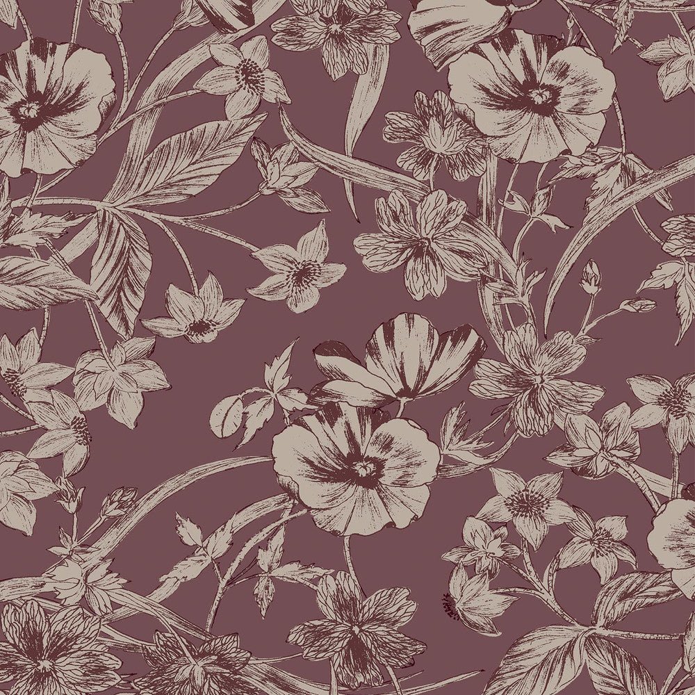 Summerhill Wallpaper - Pale Blackberry - Laura Ashley - 121086 - Premier Wallcovering