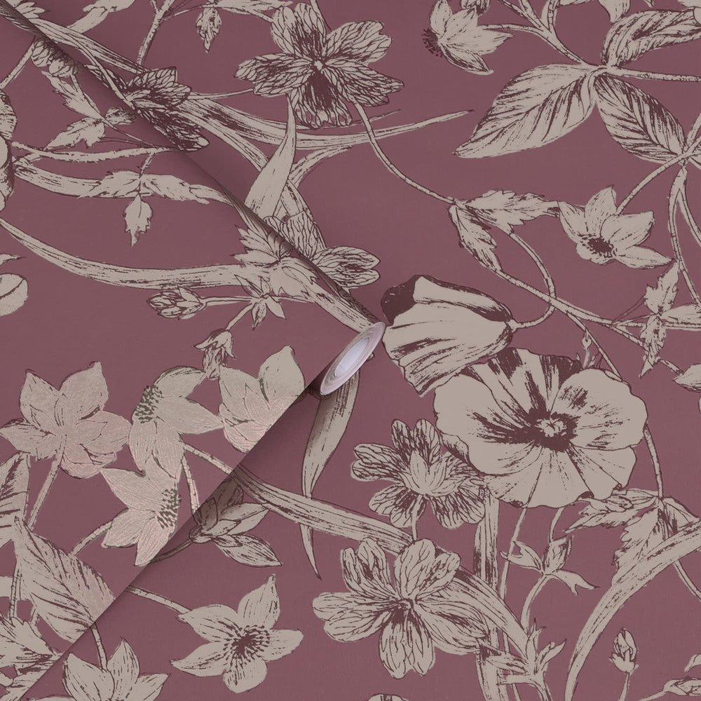 Summerhill Wallpaper - Pale Blackberry - Laura Ashley - 121086 - Premier Wallcovering