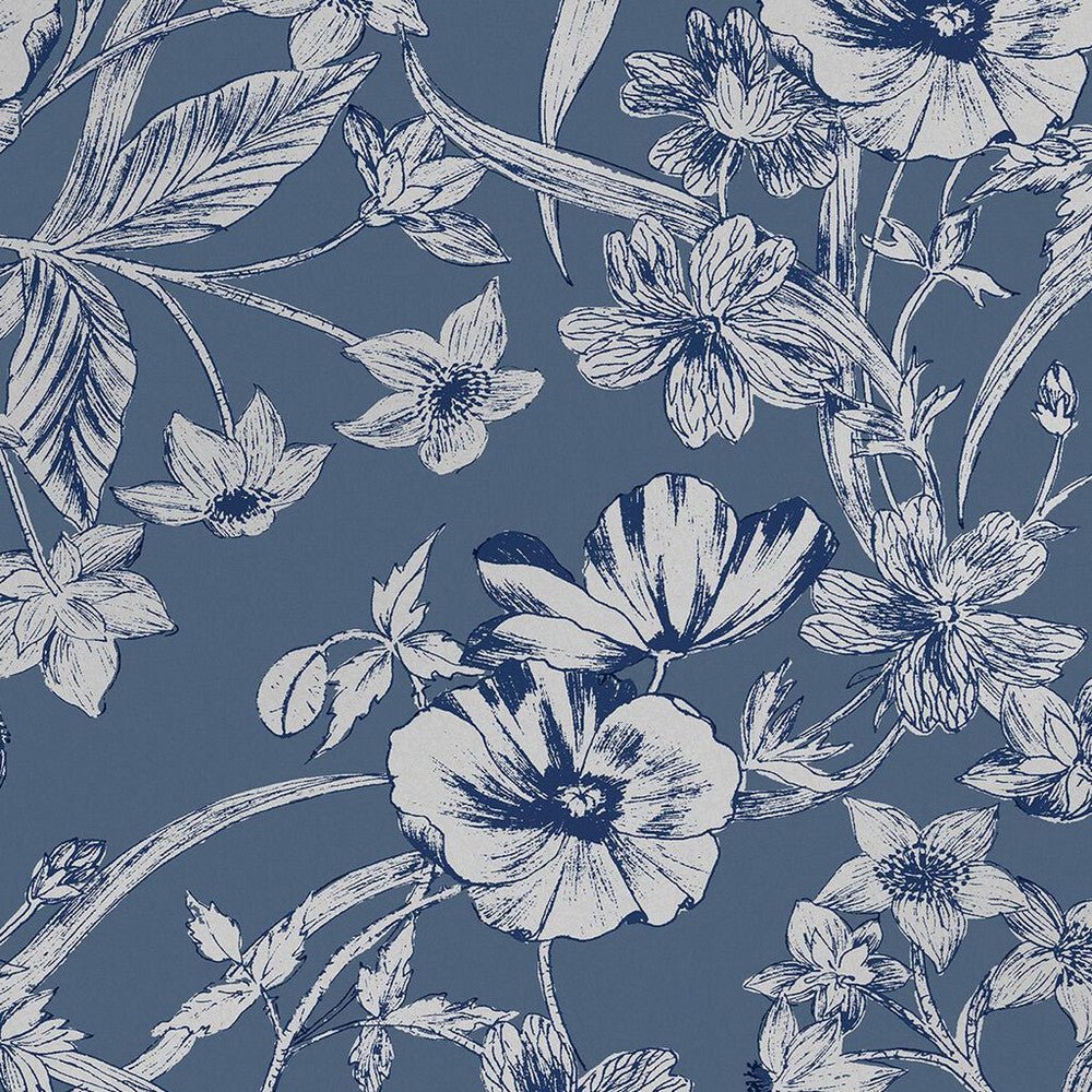 Summerhill Wallpaper - Midnight Blue - Laura Ashley - 118486 - Premier Wallcovering
