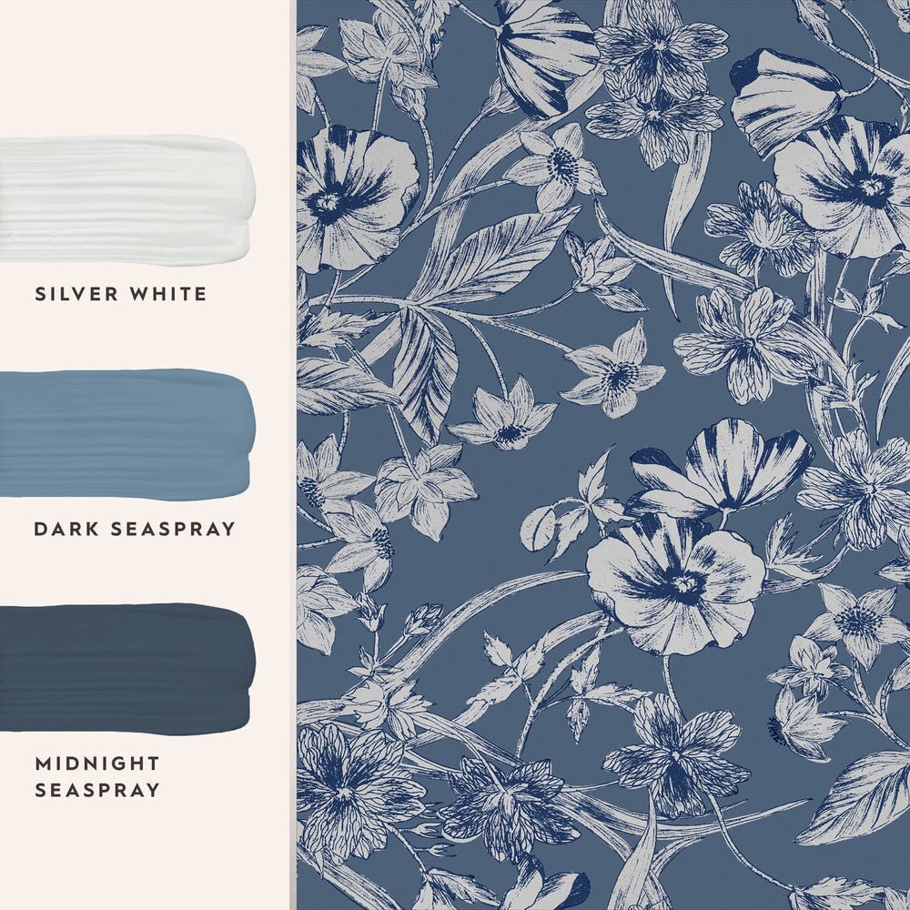 Summerhill Wallpaper - Midnight Blue - Laura Ashley - 118486 - Premier Wallcovering