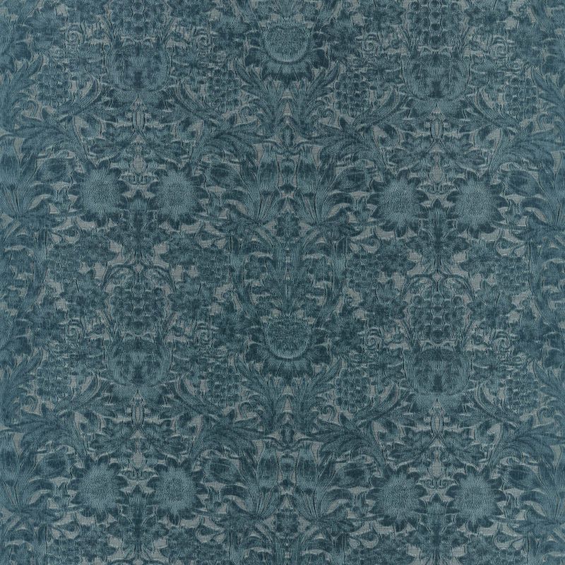 Sunflower Caffoy Velvet Fabric - Webbs blue - Morris & Co - 237285 - Premier Wallcovering