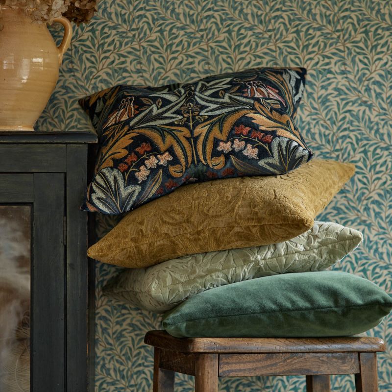 Sunflower Caffoy Velvet Fabric - Sussex Rush - Morris & Co - 237280 - Premier Wallcovering