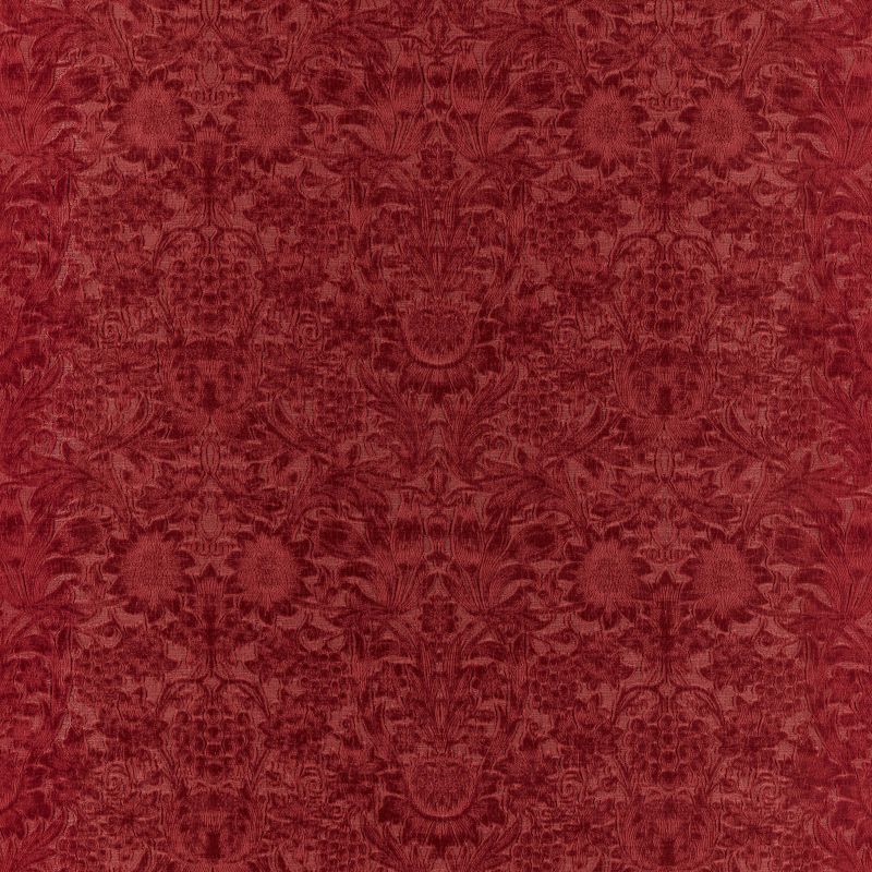 Sunflower Caffoy Velvet Fabric - Barbed Berry - Morris & Co - 237284 - Premier Wallcovering
