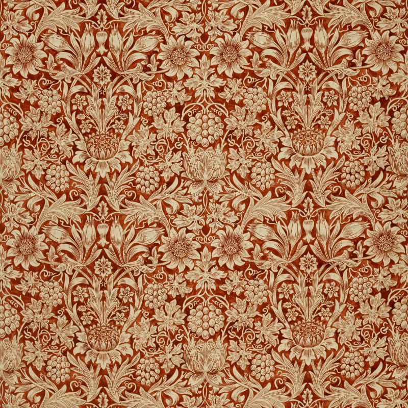 Sunflower Velvet Fabric - Saffron/Vellum - Morris & Co - 236930 - Premier Wallcovering