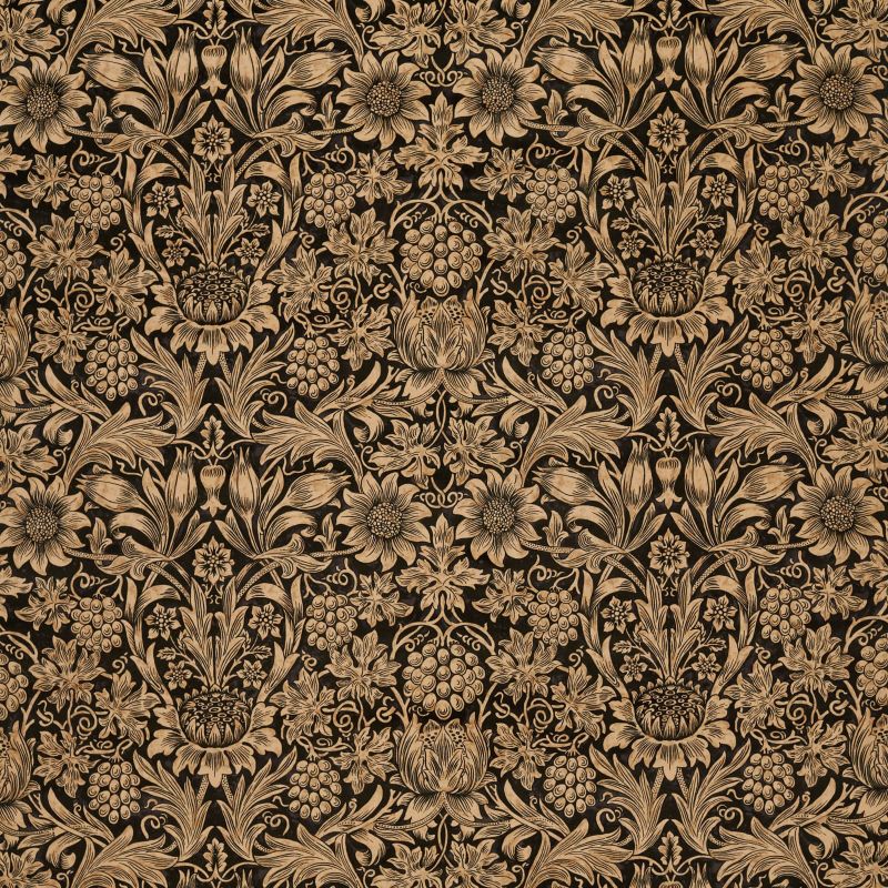 Sunflower Velvet Fabric - Maple/Lichen - Morris & Co - 236929 - Premier Wallcovering