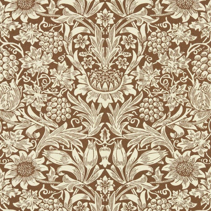 Sunflower Wallpaper - Chocolate/Cream - Morris & Co - 216961 - Morris Wallpaper