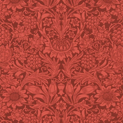 Sunflower Wallpaper - Chocolate/Red - Morris & Co - 216960 - Morris Wallpaper