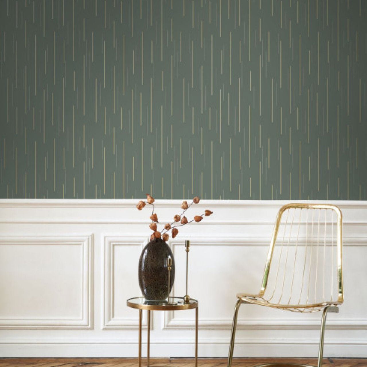 Suspension Alchimie Wallpaper - Vert Taiga - Casadeco - 89917233 - Premier Wallcovering