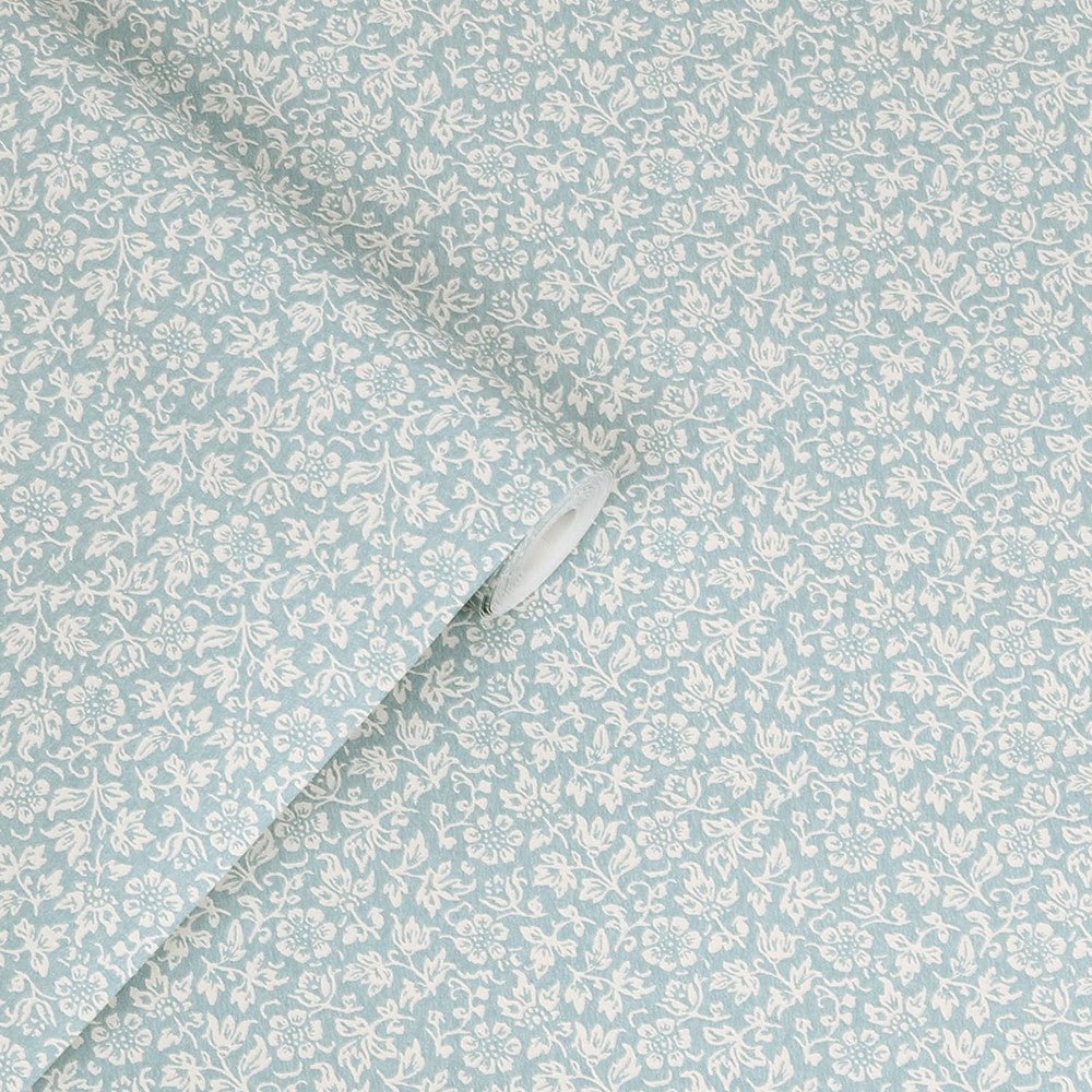 Sweet Alyssum Wallpaper - Pale Seaspray Blue - Laura Ashley - 121078 - Premier Wallcovering