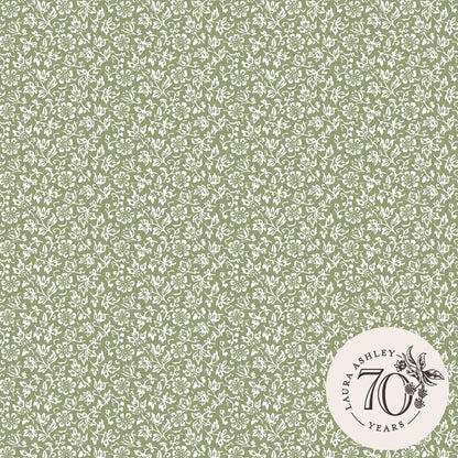 Sweet Alyssum Wallpaper - Moss Green - Laura Ashley - 121077 - Premier Wallcovering