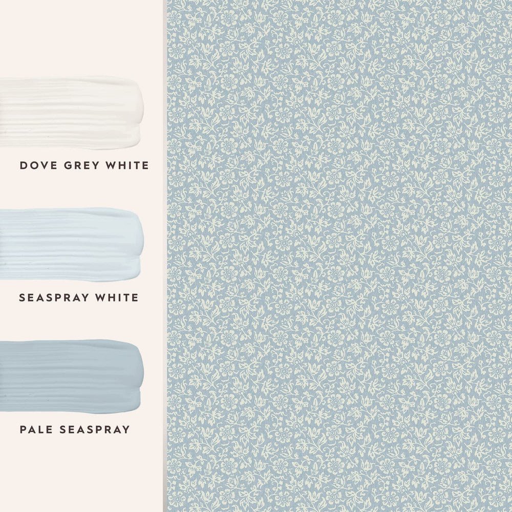 Sweet Alyssum Wallpaper - Pale Seaspray Blue - Laura Ashley - 121078 - Premier Wallcovering